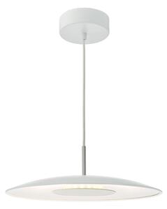 Biała lampa wisząca Enoch - płaski klosz, LED