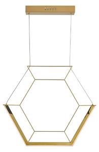 Nowoczesna lampa wisząca Hexagon - złota, LED