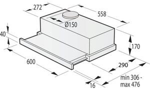 Okap GORENJE TH60E3W BiaÅy 350m3/h 67dB klasa C