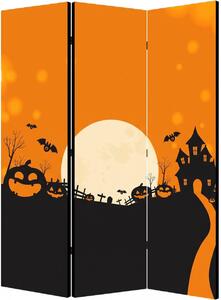 Parawan pokojowy 3-częściowy 135x172 Dwustronny dekoracyjny bajkowy halloween Wielokolorowy Noc Halloween