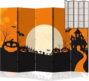 Parawan pokojowy 5-częściowy 225x172 Jednostronny dekoracyjny bajkowy halloween Wielokolorowy Noc Halloween