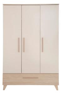 Kremowo-naturalna szafa dziecięca w dekorze dębu 118x190x52 cm Sidney – Roba