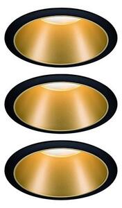 Oczko sufitowe Cole Coin – LED, czarno-złote, zestaw 3 szt
