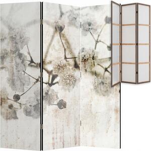 Parawan pokojowy 3-częściowy 135x172 Jednostronny dekoracyjny vintage shabby chic Kremowy Postarzane Kwiaty Wiśni