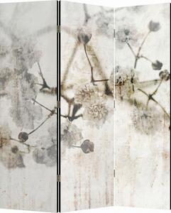 Parawan pokojowy 3-częściowy 135x172 Dwustronny dekoracyjny vintage shabby chic Kremowy Postarzane Kwiaty Wiśni