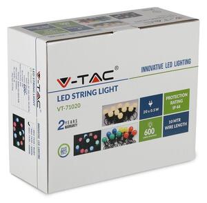Girlanda Ogrodowa V-TAC (sznur) 1W LED 10 metrów 20 żarówek VT-70520 RGBY 600lm