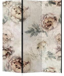 Parawan pokojowy 3-częściowy 135x172 Dwustronny dekoracyjny vintage romantic Beżowy Wyblakłe Piwonie