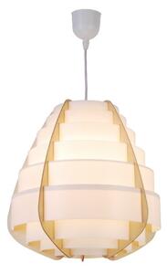 Biała lampa wisząca Nagoja - drewniane elementy