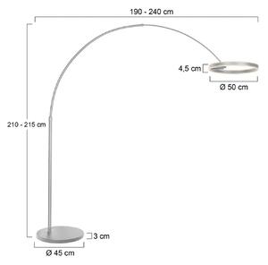 Steinhauer Lampa łukowa - lampa stojąca Ringlux, możliwość ściemniania, aluminiowy / szary / cynkowy, salon / jadalnia, metal, nowoczesny