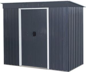 Domek ogrodowy Strend Pro, metalowy, antracytowy, z podstawą, wymiary: 217 x 110 x 174 cm