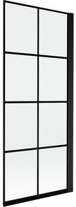 Mexen Mist parawan nawannowy 1-skrzydłowy prawy 80 x 150 cm, czarna kratka, czarny - 8A9-080-001-70-77-P