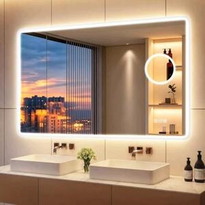 Lustro łazienkowe 100X70 cm LED oświetlenie lupa