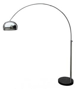 Łukowa lampa podłogowa Soho - nowoczesna, srebrny klosz