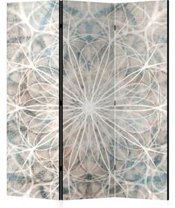 Parawan pokojowy 3-częściowy 135x172 Dwustronny dekoracyjny boho industrialny Szary Mandala Betonowa Rozeta