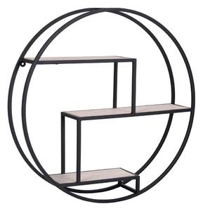 Czarno-naturalna wielopoziomowa półka z litego drewna paulowni 62 cm Rotterdam – House Nordic