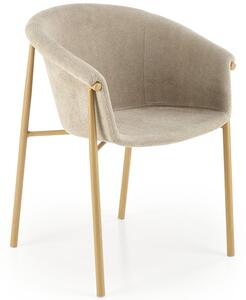 Tapicerowane krzesło glamour z podłokietnikami K489 - beżowy