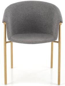 Tapicerowane krzesło glamour z podłokietnikami K489 - szary