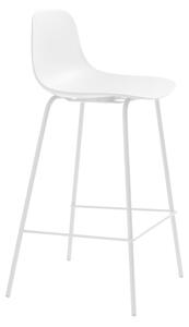 Biały plastikowy hoker (wysokość siedziska 67,5 cm) Whitby – Unique Furniture