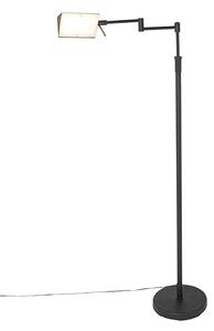 Designerska lampa podłogowa czarna, w tym LED ze ściemniaczem dotykowym - Notia
