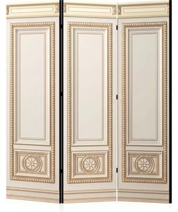 Parawan pokojowy 3-częściowy 135x172 Dwustronny dekoracyjny glamour Kremowy Pałacowa Boazeria Złoto