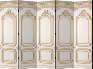 Parawan pokojowy 5-częściowy 225x172 Dwustronny dekoracyjny glamour Kremowy Złoty Pałac Wersalski