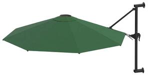 Parasol ścienny na metalowym słupku, 300 cm, zielony