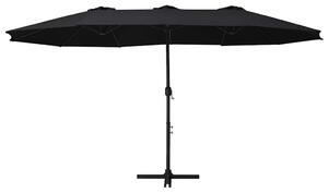 Parasol ogrodowy na słupku aluminiowym, 460 x 270 cm, czarny