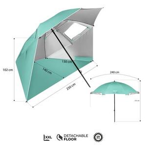 Parasol plażowy NILS CAMP NC17114 2w1 XXL 240 cm Zielony