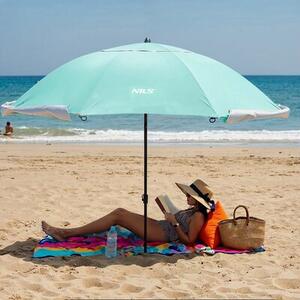 Parasol plażowy NILS CAMP NC17114 2w1 XXL 240 cm Zielony