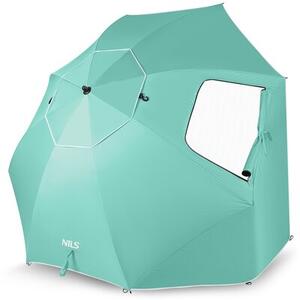 Parasol plażowy NILS CAMP NC17114 2w1 XXL 240 cm Zielony