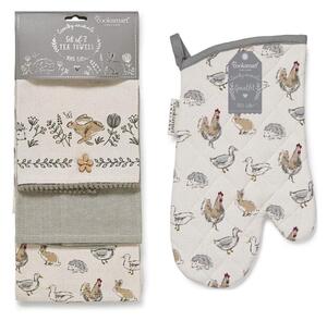 Zestaw ścierek i rękawicy kuchennej 4 szt. Country Animals – Cooksmart ®