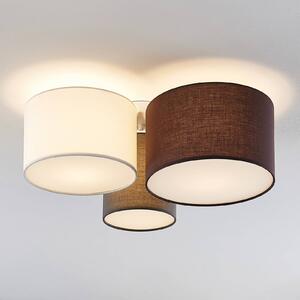 Lampa sufitowa Laurenz Lindby, możliwość ściemniania, aluminiowy / szary / cynkowy, salon / jadalnia, tkanina / materiał / jedwab, nowoczesny