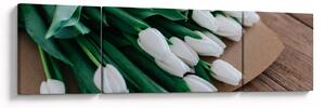 Obraz bukietu białych tulipanów (170x50 cm)