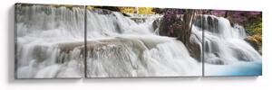 Obraz wodospadu Erawan w lesie (170x50 cm)