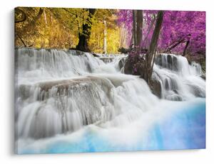 Obraz wodospadu Erawan w lesie (70x50 cm)