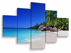 Obraz plaży na wyspie Praslin (125x70 cm)