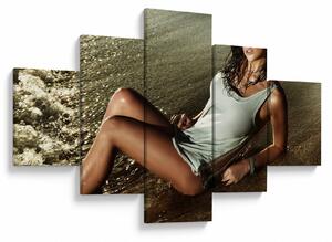 Obraz kobiety na plaży (125x70 cm)