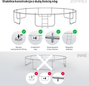 Trampolina ogrodowa z siatką zewnętrzną z drabinką 14FT 435cm dla dzieci Zipro Jump Pro