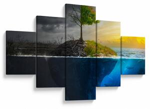 Obraz przedstawiający dwie strony (125x70 cm)