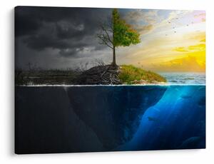 Obraz przedstawiający dwie strony (70x50 cm)