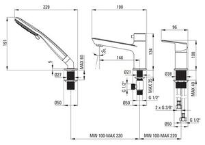 Bateria wannowa natynkowa DEANTE Arnika BQA 013M Chrom