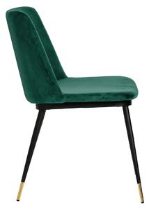 Krzesło Diego Zielone - Welur, Podstawa Czarno Złota