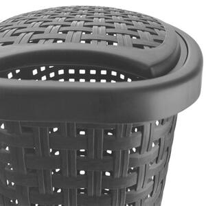 Kosz na pranie plastikowy czarny 45 l