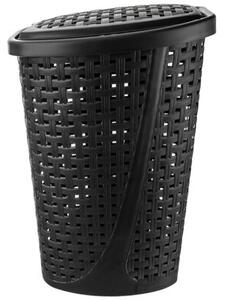 Kosz na pranie plastikowy czarny 45 l