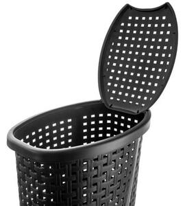 Kosz na pranie plastikowy czarny 45 l