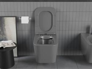 Mexen Teo miska wc Rimless z deską wolnoopadającą slim, duroplast, szara ciemna mat - 30854071