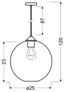 Lampa Wisząca Edison 25 1X60W E27 Bursztynowy