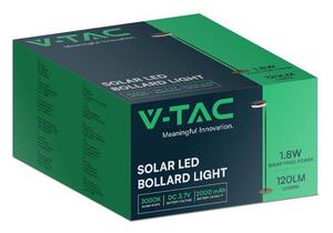 Słupek Ogrodowy Solarny V-TAC 80cm 2.5W LED IP54 VT-1137 3000K 120lm 3 Lata Gwarancji