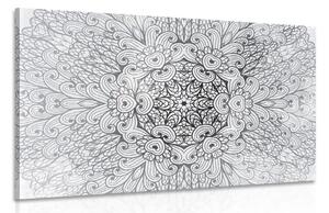 Obraz Mandala etniczna w wersji czarno-białej