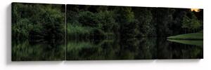 Obraz jeziora przy lesie (170x50 cm)